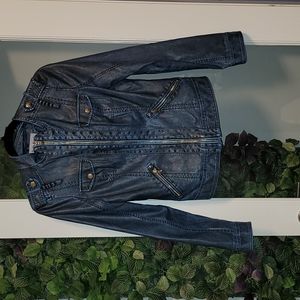Pleather Vintage blue jacket